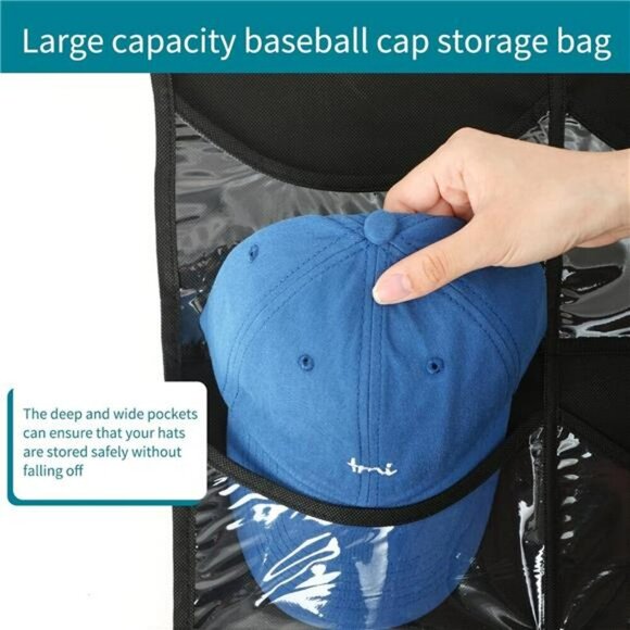 Fixwal 27 Pocket Hat Rack Over Door Baseball Cap Organizer Closet Storage - Picture 3 of 7